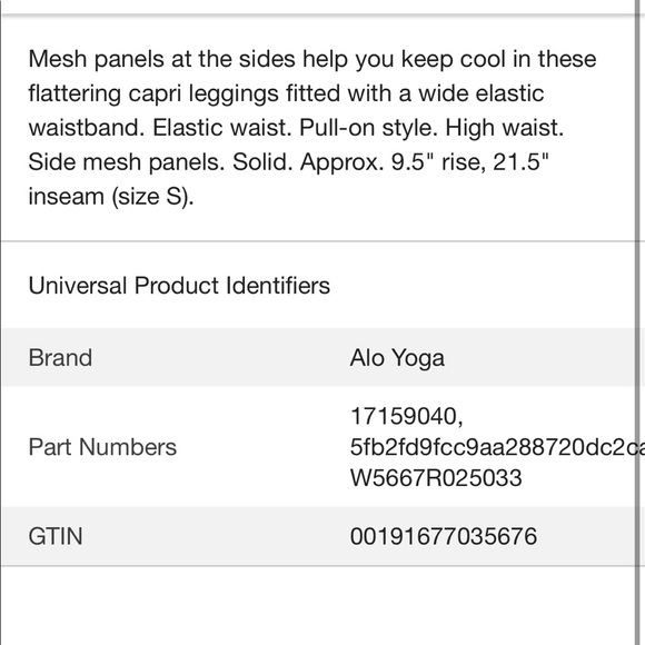 like new Alo Yoga Coast Capri legging - Picture 5 of 5